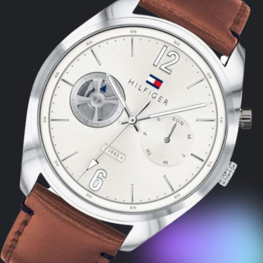 Tommy Hilfiger Deacon White Dial Brown Leather Strap Watch for Men - 1791550 Buy Now By Tommy Hilfiger