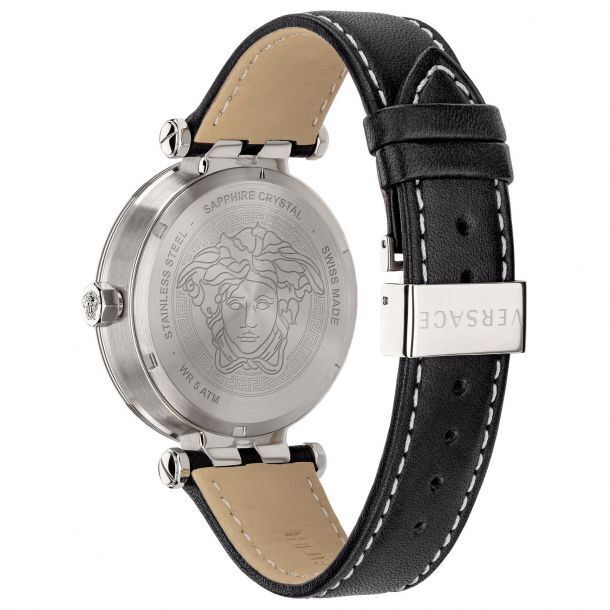 Versace Greca Sport Quartz Black Dial Black Leather Strap Watch For Men - VEZ300221 Buy Now By Versace