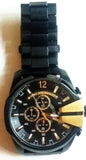 Diesel Mega Chief Chronograph Black Dial Black Steel Strap Watch For Men - DZ4338 Buy Now By Diesel