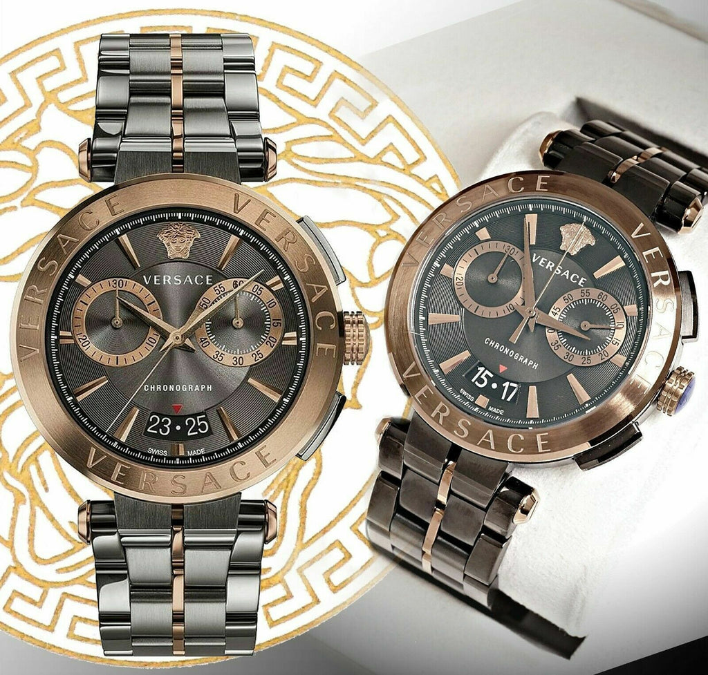 Versace Aion Chronograph Black Dial Black Steel Strap Watch for Men - VE1D01620 Buy Now By Versace