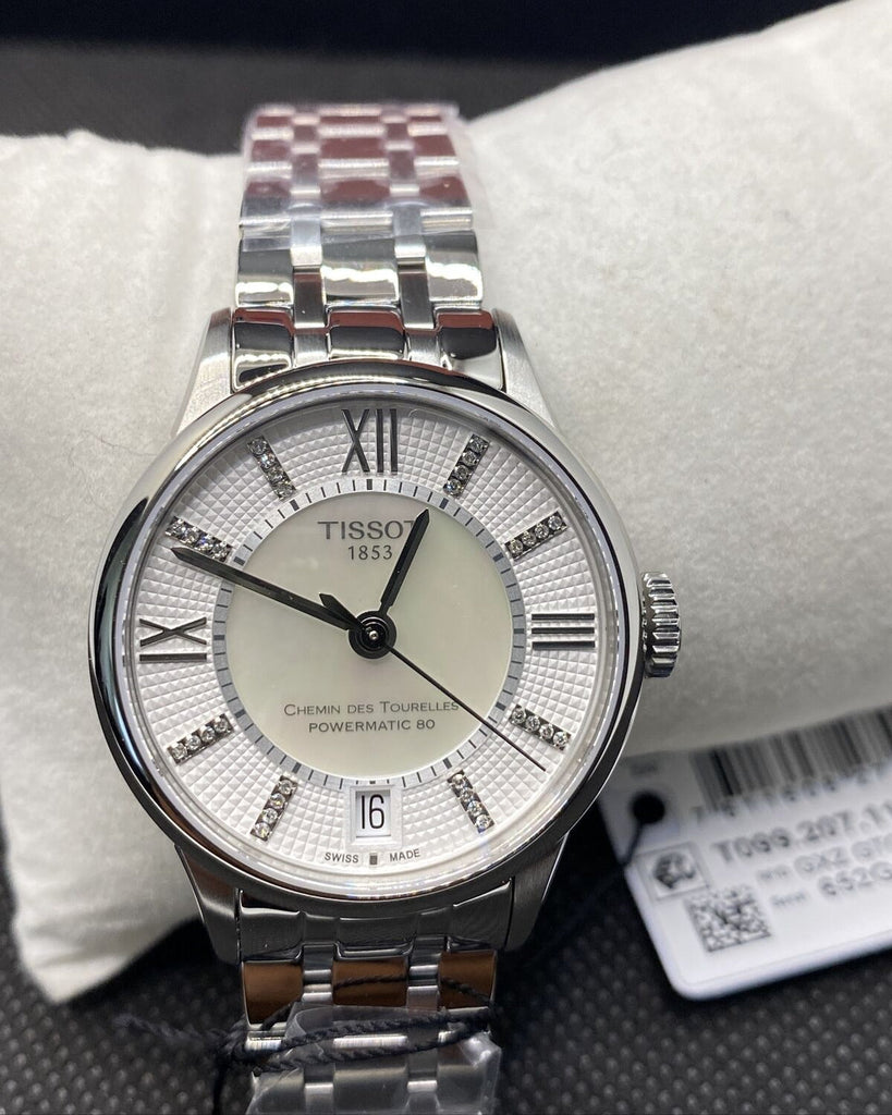 Tissot Chemin Des Tourelles Powermatic 80 Helvetic Silver Dial Silver Steel Strap Watch For Women - T099.207.11.116.00 Buy Now By Tissot