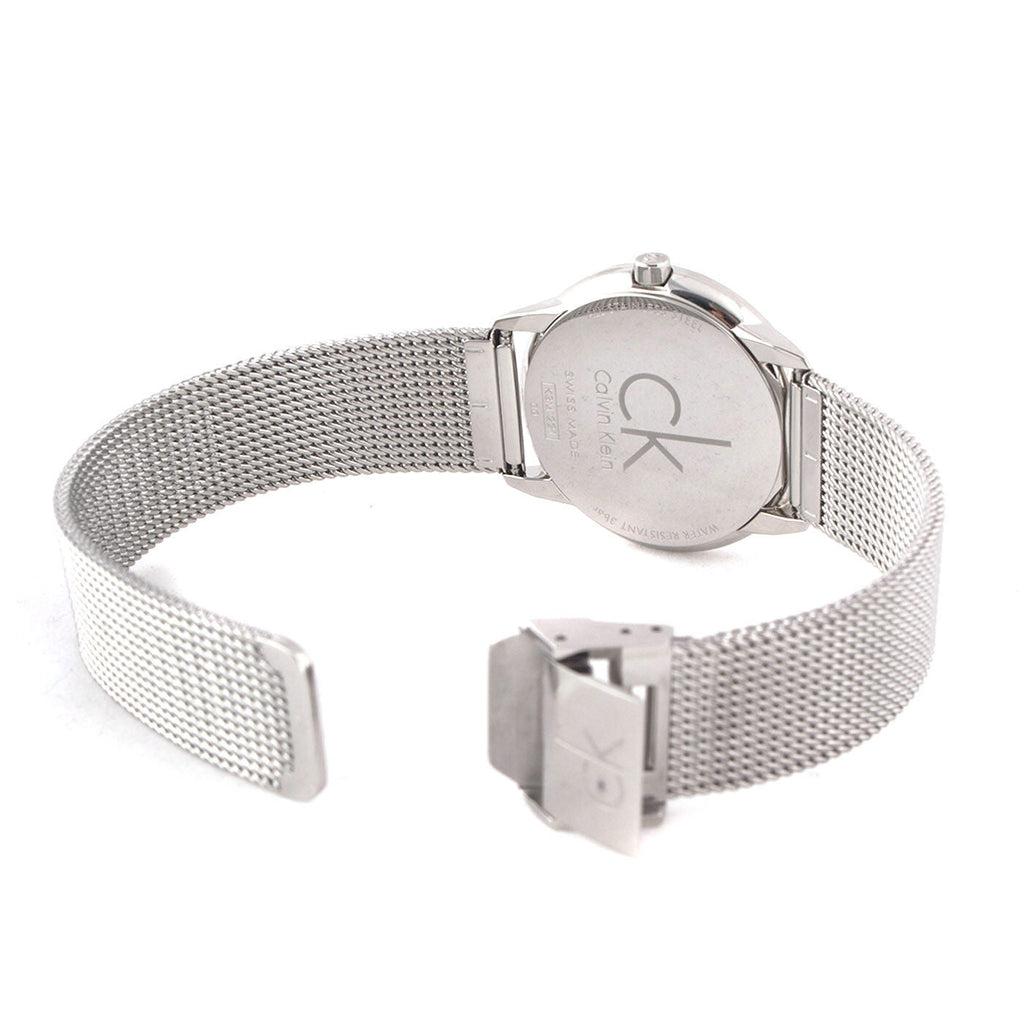 Calvin Klein Minimal Grey Dial Silver Mesh Bracelet Watch for Men - K3M22124 Buy Now By Calvin Klein