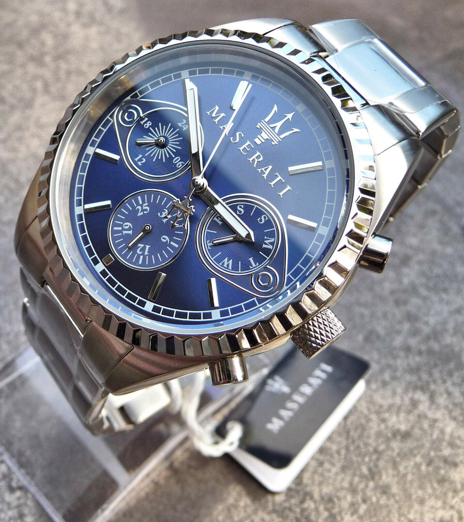 Maserati Competizione Chronograph Blue Dial Silver Steel Strap Watch For Men - R8853100013 Buy Now By Maserati