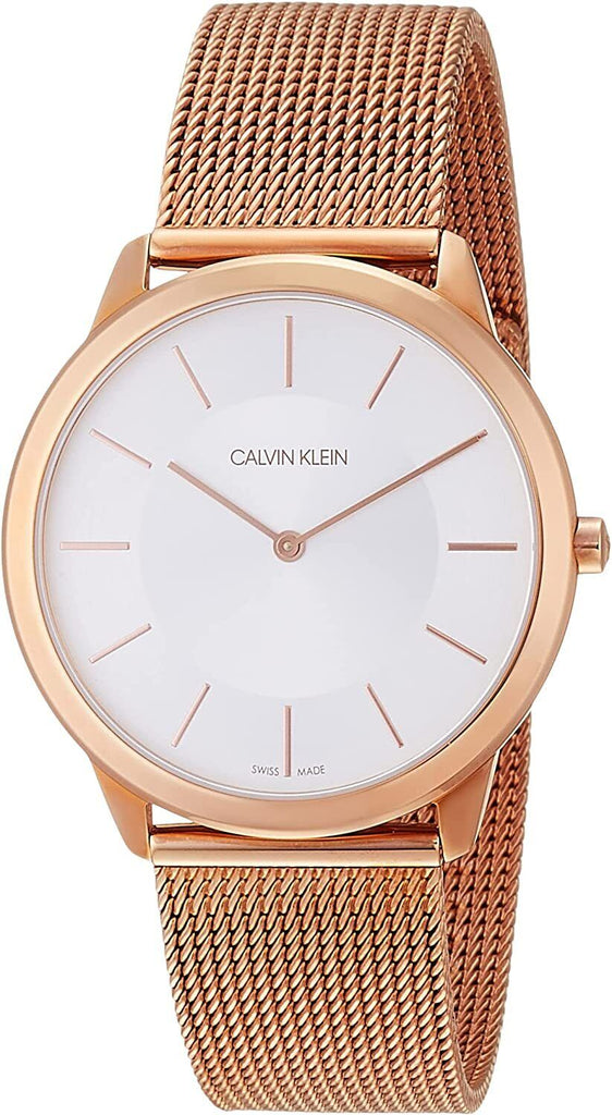 Calvin Klein Minimal White Dial Rose Gold Mesh Bracelet Watch for Men - K3M21626 Buy Now By Calvin Klein