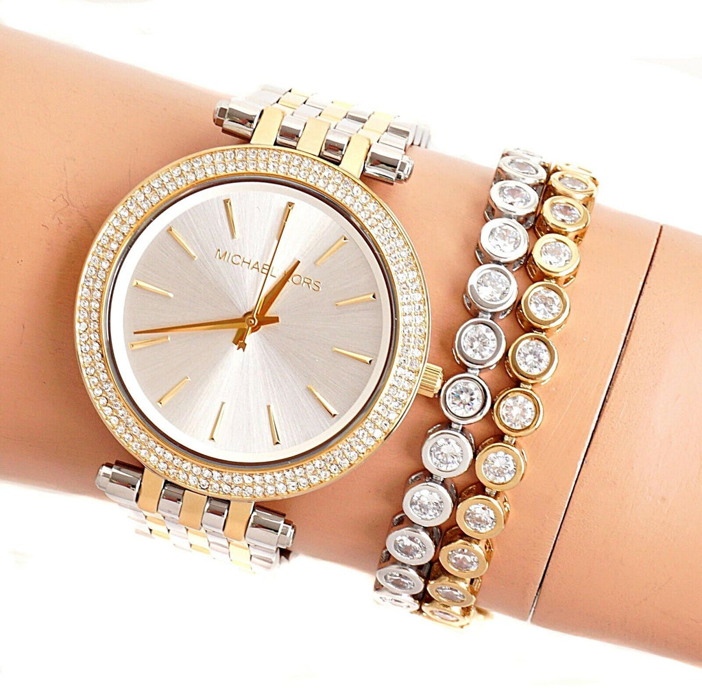 Michael Kors Darci Silver Dial Two Tone Stainless Steel Strap Watch for Women - MK3215 Buy Now By Michael Kors