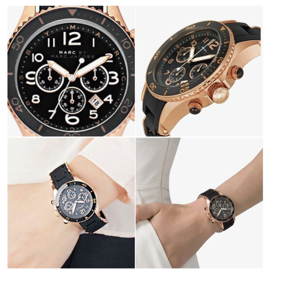 Marc Jacobs Rock Chronograph Black Dial Black Silicone Strap Watch for Women - MBM2553 Buy Now By Marc Jacobs