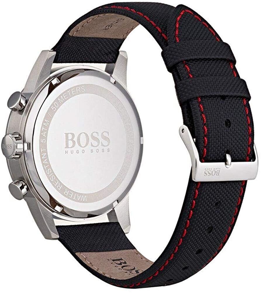 Hugo Boss Navigator Black Dial Black Leather Strap Watch for Men - 1513535 Buy Now By Hugo Boss