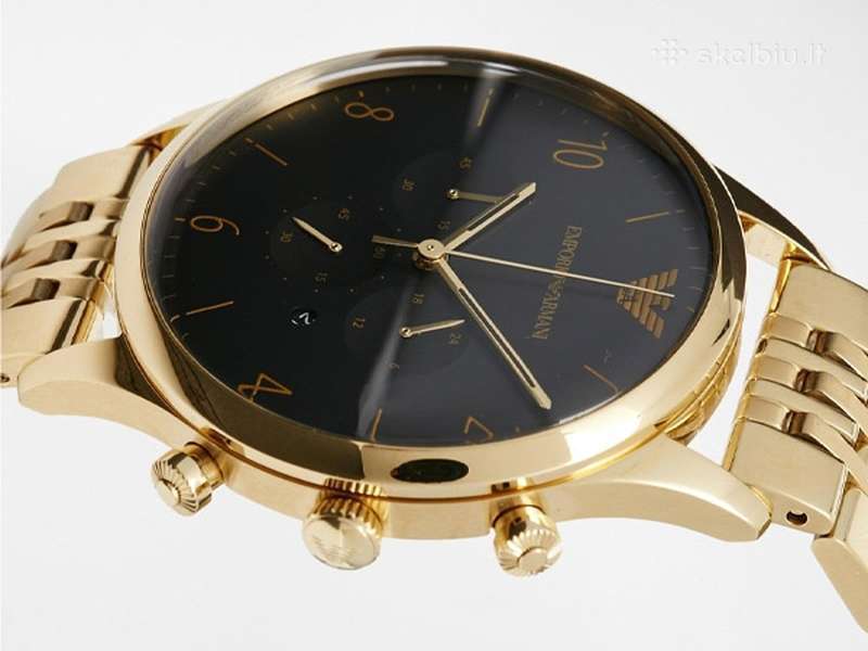 Emporio Armani Classic Chronograph Black Dial Gold Steel Strap Watch For Men - AR1893 Buy Now By Emporio Armani