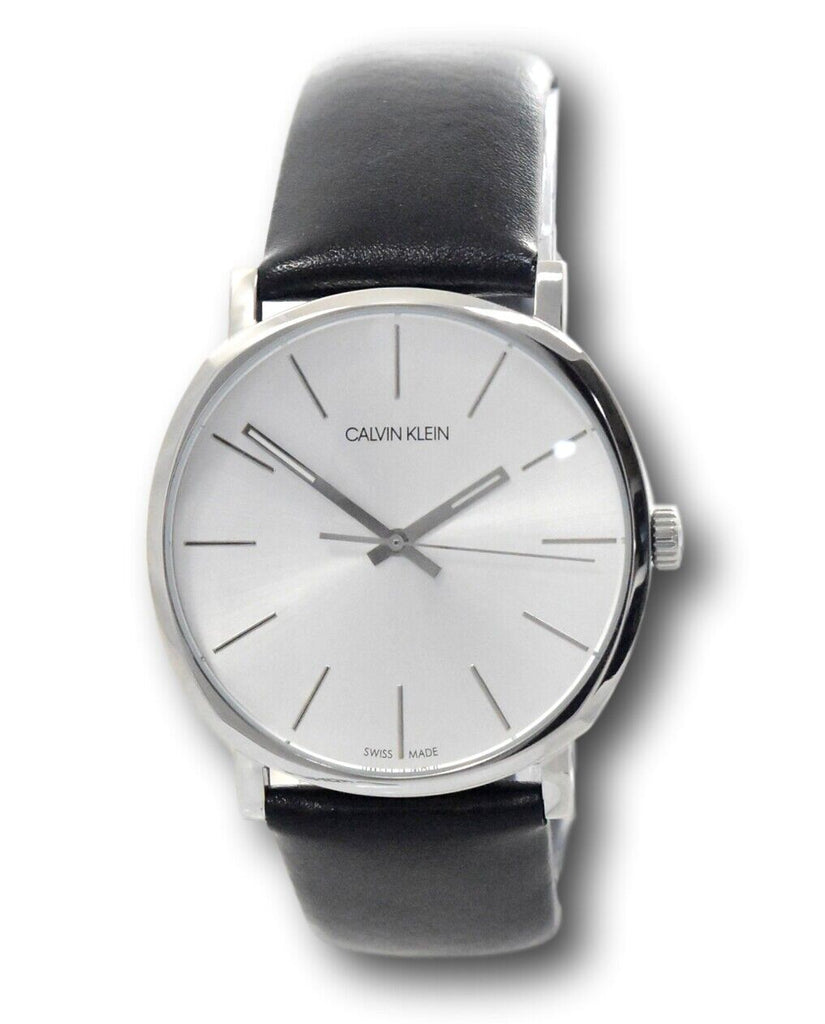 Calvin Klein Posh Silver Dial Black Leather Strap Watch for Men - K8Q311C6 Buy Now By Calvin Klein