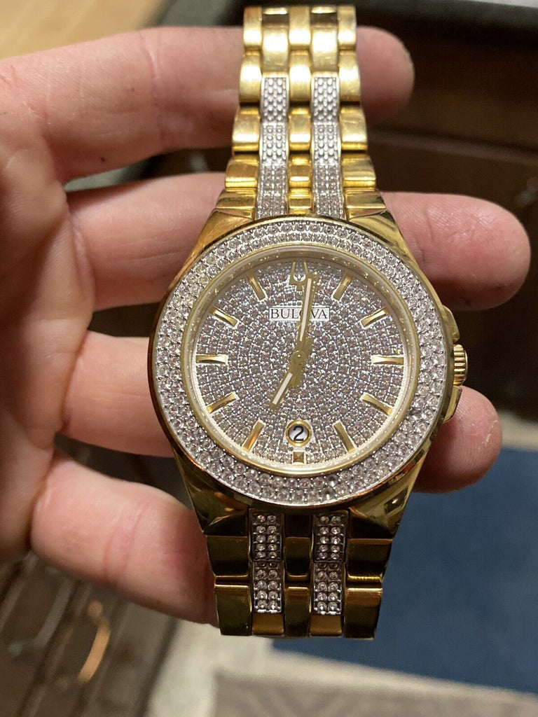 Bulova Crystal Collection Silver Dial Two Tone Steel Strap Watch for Men - 98K102 Buy Now By Bulova