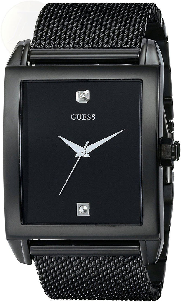 Guess Diamonds Black Dial Black Mesh Strap Watch for Men - W0298G1 Buy Now By Guess