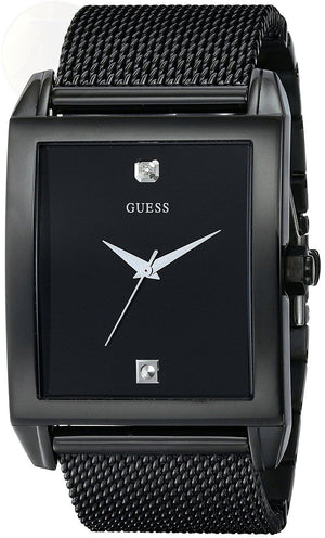 Guess Diamonds Black Dial Black Mesh Strap Watch for Men - W0298G1 Buy Now By Guess