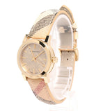 Burberry The City Gold Dial Haymarket Brown Leather Strap Watch for Women - BU9219 Buy Now By Burberry