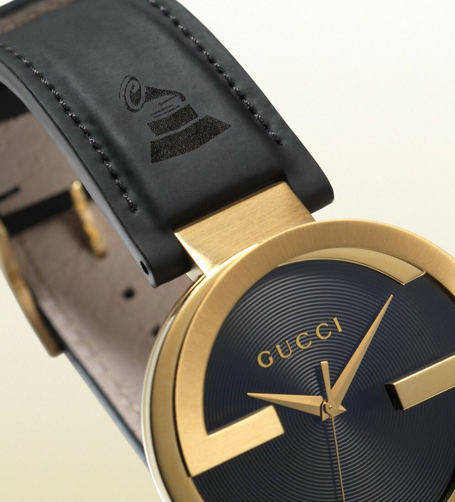 Gucci Interlocking Special Edition Grammy Black Dial Black Leather Strap Watch For Men - YA133208 Buy Now By Gucci