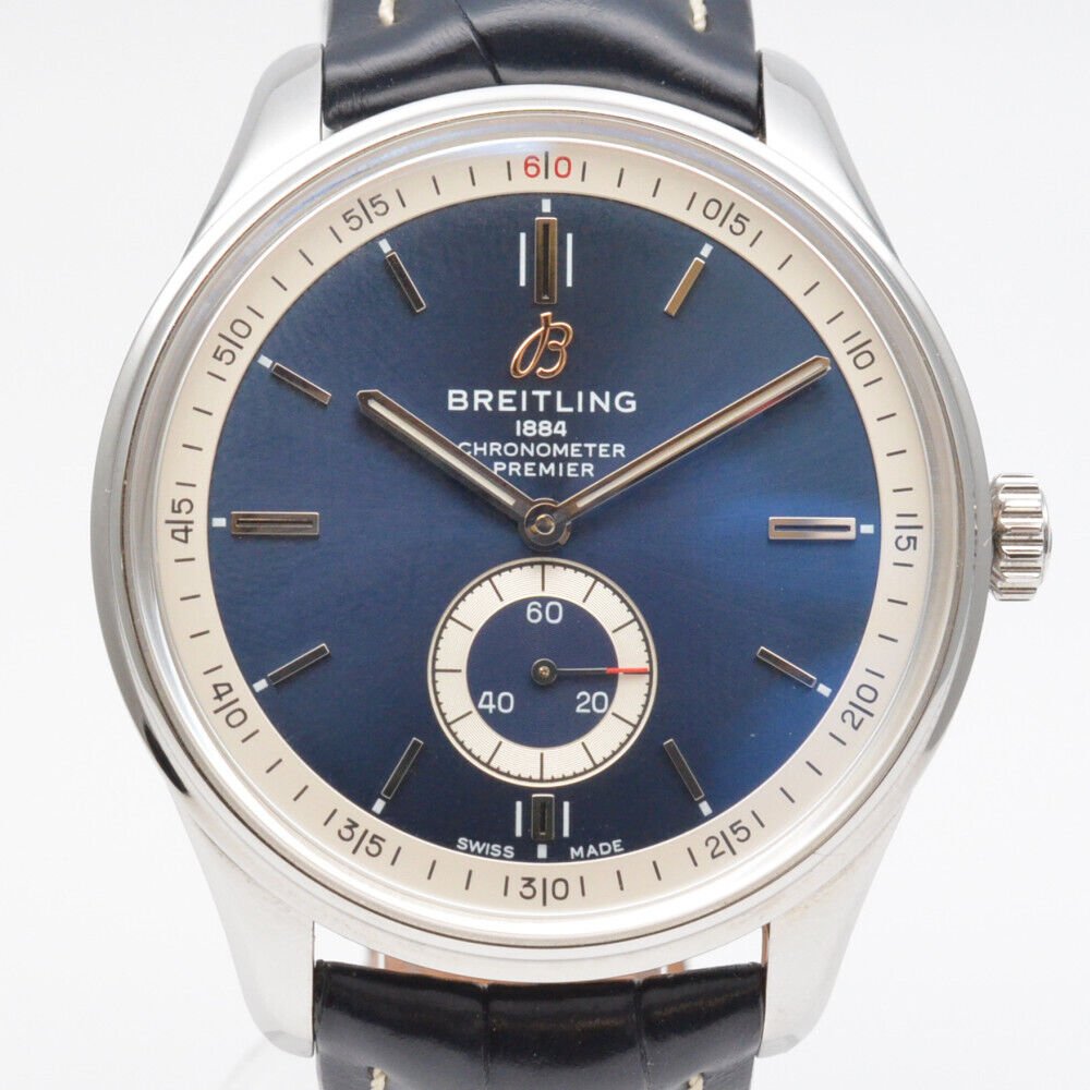 Breitling Premier Automatic 40mm Blue Dial Blue Leather Strap Mens Watch - A37340351C1P2 Buy Now By Breitling