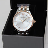 Emporio Armani Lambda Analog Silver Dial Two Tone Steel Strap Watch For Men - AR11044 Buy Now By Emporio Armani