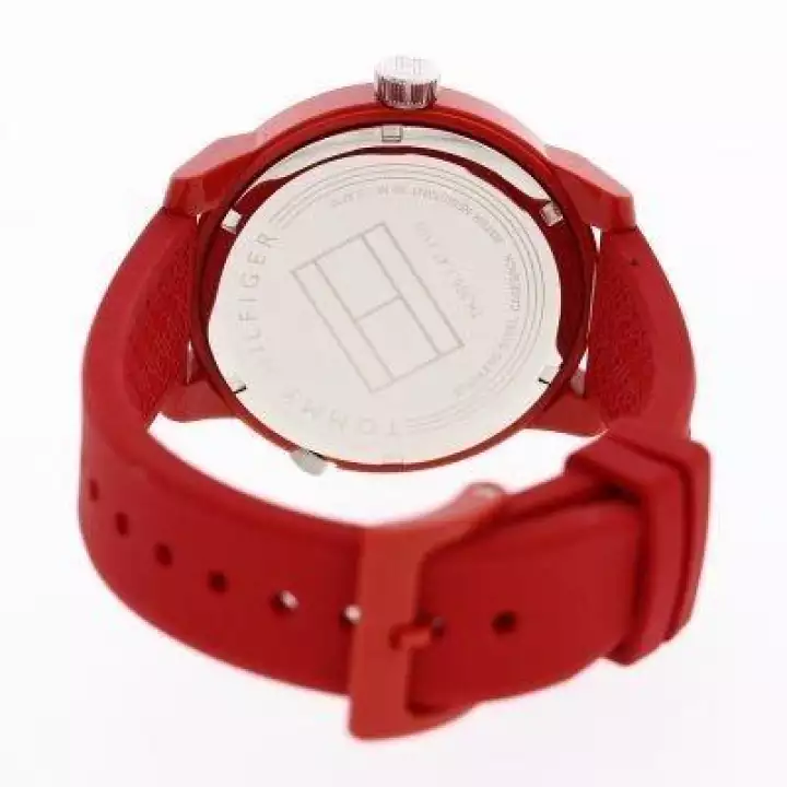 Tommy Hilfiger Denim Quartz Red Dial Red Rubber Strap Watch for Men - 1791323 Buy Now By Tommy Hilfiger
