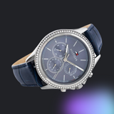 Tommy Hilfiger Ari Quartz Diamonds Blue Dial Blue Leather Strap Watch for Women - 1781979 Buy Now By Tommy Hilfiger