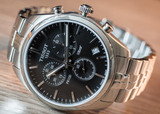Tissot T Classic PR 100 Chronograph Black Dial Silver Steel Strap Watch for Men - T101.417.11.051.00 Buy Now By Tissot