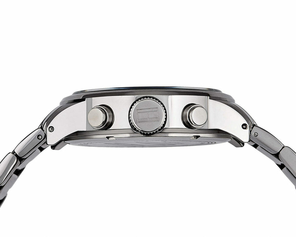 Tommy Hilfiger Jackson Quartz Black Dial Silver Steel Strap Watch for Men - 1791243 Buy Now By Tommy Hilfiger