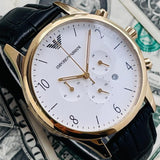 Emporio Armani Classic Chronograph White Dial Black Leather Strap Watch For Men - AR1892 Buy Now By Emporio Armani