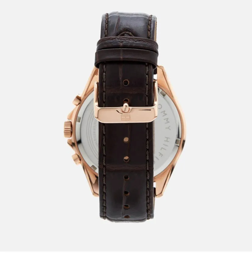 Tommy Hilfiger Luke Quartz White Dial Brown Leather Strap Watch for Men - 1791118 Buy Now By Tommy Hilfiger