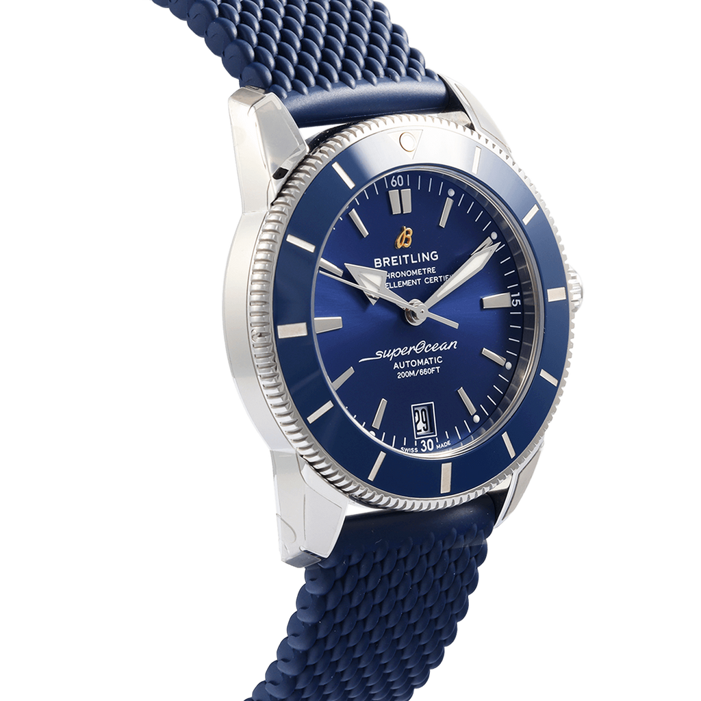 Breitling Superocean Heritage B20 Automatic 42 Blue Dial Blue Mesh Bracelet Watch for Men - AB2010161C1S1 Buy Now By Breitling
