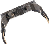 Diesel Big Daddy Blue Dial Black Leather Strap Watch For Men - DZ7127 Buy Now By Diesel