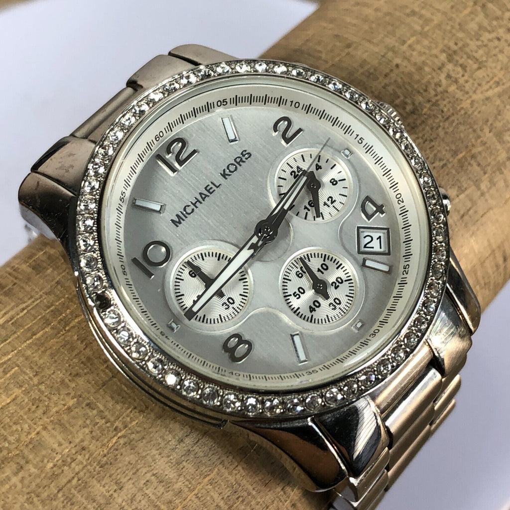 Michael Kors Brinkley Silver Dial with Diamonds Silver Steel Strap Watch for Women - MK5083 Buy Now By Michael Kors
