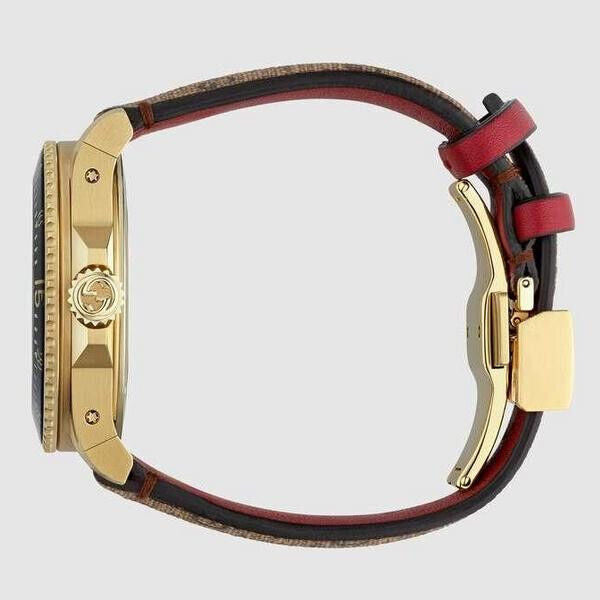 Gucci Dive Doraemon Quartz Brown Dial Brown Leather Strap Watch For Men - YA136335 Buy Now By Gucci