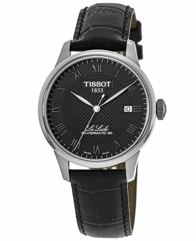 Tissot Le Locle Powermatic 80 Black Dial Black Leather Strap Watch For Men - T006.407.16.053.00 Buy Now By Tissot