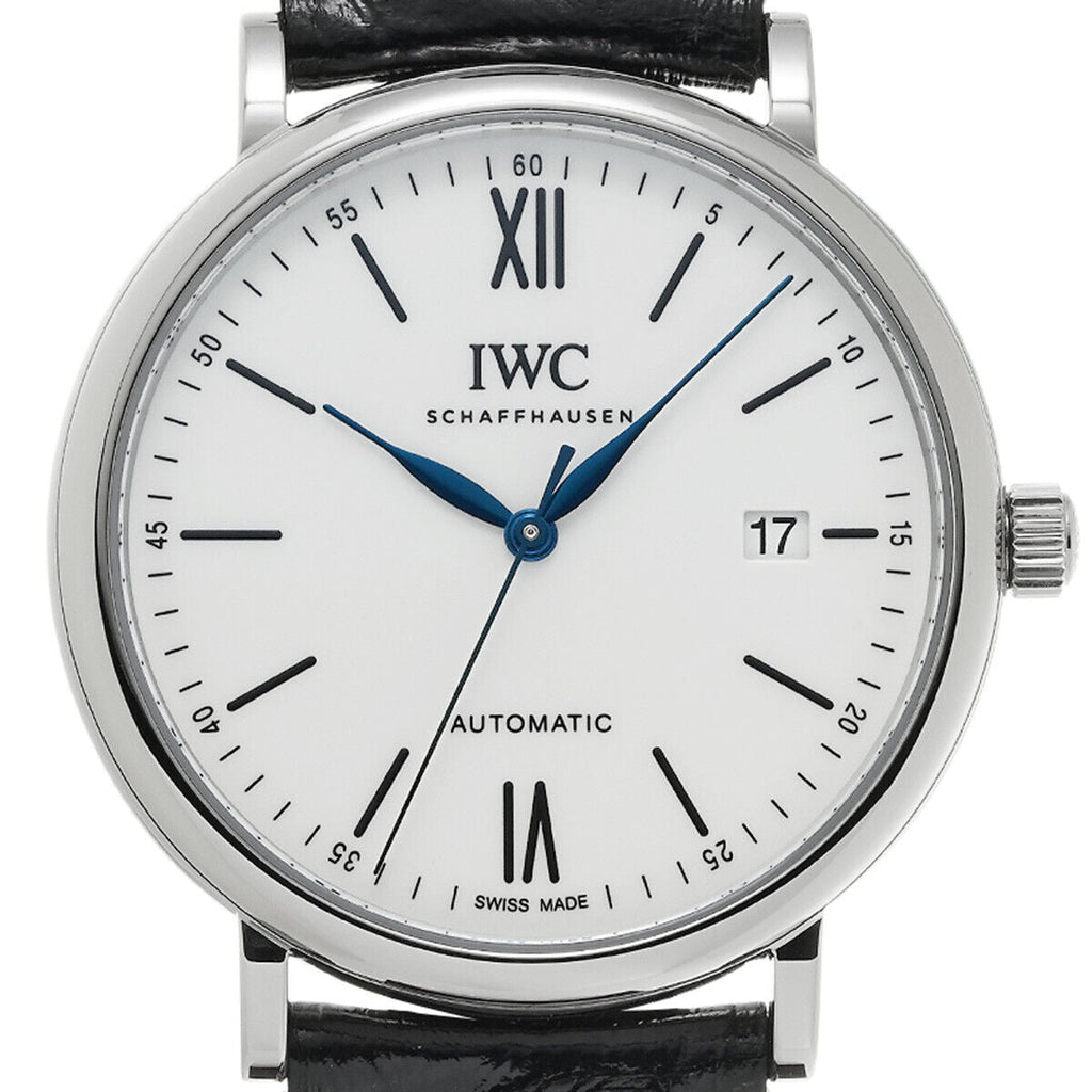 IWC Portofino Automatic '150 Years' Edition Automatic White Dial Black Leather Strap Watch for Men - IW356519 Buy Now By IWC