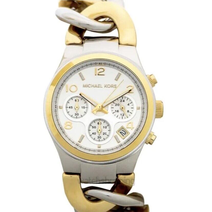 Michael Kors Runway White Dial Two Tone Steel Strap Watch for Women - MK3199 Buy Now By Michael Kors