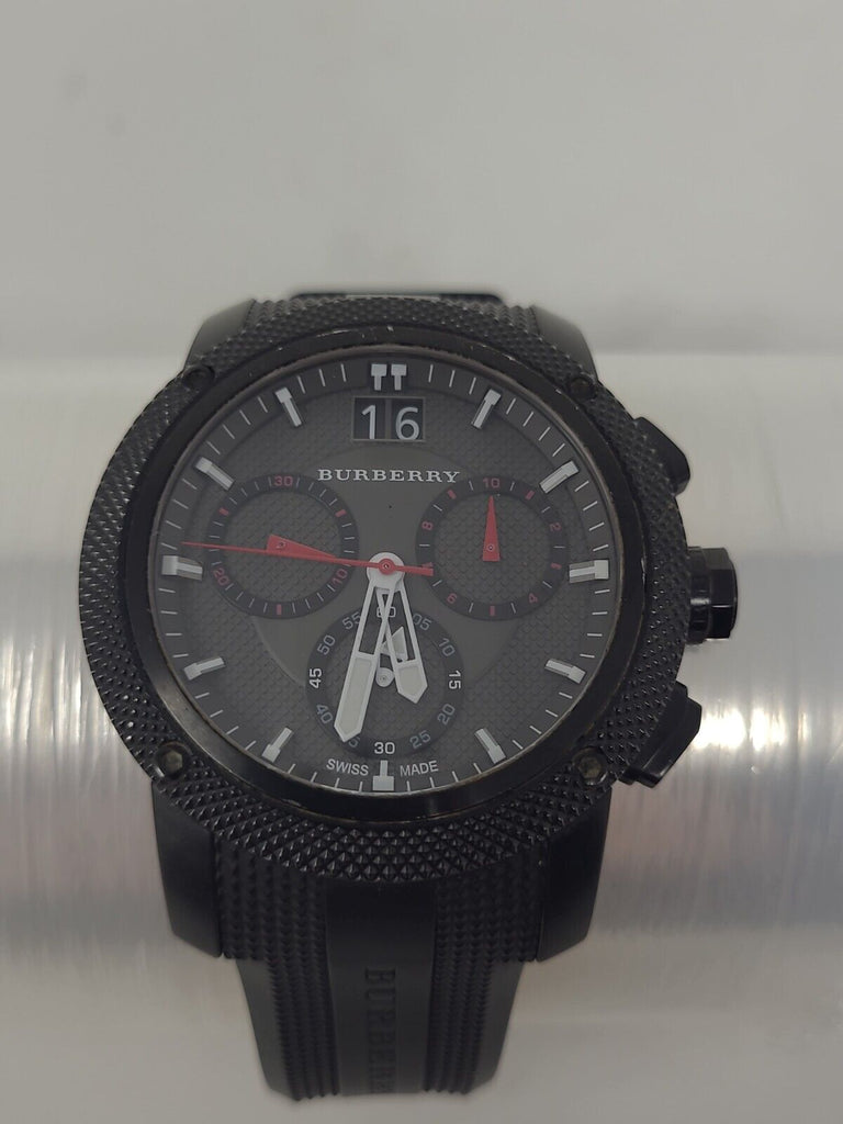 Burberry The Endurance Chronograph Black Dial Black Rubber Strap Watch For Men - BU9802 Buy Now By Burberry