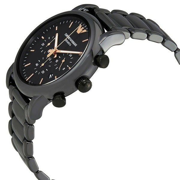 Emporio Armani Luigi Ceramic Chronograph Black Dial Black Strap Watch For Men - AR1509 Buy Now By Emporio Armani