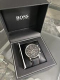 Hugo Boss Navigator Black Dial Black Leather Strap Watch for Men - 1513535 Buy Now By Hugo Boss