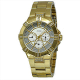 Guess Vista Diamonds Gold Dial Gold Steel Strap Watch for Women - W13573L1 Buy Now By Guess
