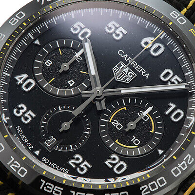 Tag Heuer Carrera x Porsche Automatic Chronograph Black Dial Black Nylon Strap Watch for Men - CBN2A1H.FC6512 Buy Now By Tag Heuer