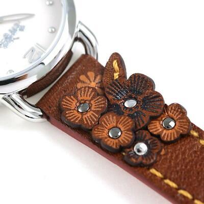 Coach Delancey White Dial Floral Brown Leather Strap Watch for Women - 14502761 Buy Now By Coach