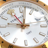 Versace Hellenyium GMT Silver Dial Two Tone Steel Strap Watch for Men - V11030015 Buy Now By Versace