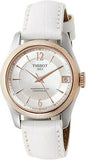 Tissot T-Classic Powermatic 80 Mother of Pearl Silver Dial White Leather Strap Watch For Women - T108.208.26.117.00 Buy Now By Tissot