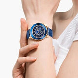 Swarovski Octea Lux Chrono Blue Dial Blue Leather Strap Watch for Women - 5563480 Buy Now By Swarovski