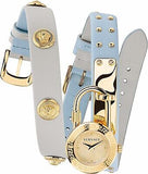 Versace Medusa Lock Icon Quartz White Dial Blue Leather Strap Watch for Women - VEDW00419 Buy Now By Versace