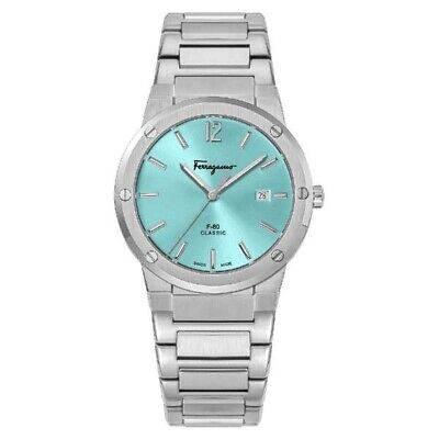 Salvatore Ferragamo F-80 Classic Tiffany Blue Dial Silver Steel Strap Watch for Men - SFDT02323 Buy Now By Salvatore Ferragamo