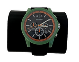 Armani Exchange Outerbanks Chronograph Black Dial Black Silicone Strap Watch For Men - AX1348 Buy Now By Armani Exchange