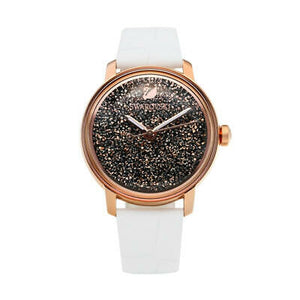 Swarovski Crystalline Hours Quartz Grey Dial Black Leather Strap Watch for Women - 5344635 Buy Now By Swarovski
