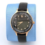 Swarovski Octea Nova Black Dial Black Leather Strap Watch for Women - 5650033 Buy Now By Swarovski