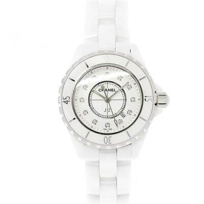 Chanel J12 Diamonds Ceramic White Dial White Steel Strap Watch for Women - J12 H1628 Buy Now By Chanel