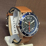 Coach Kent Chronograph Blue Dial Brown Leather Strap Watch for Men - 14602560 Buy Now By Coach