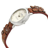 Coach Delancey White Dial Floral Brown Leather Strap Watch for Women - 14502761 Buy Now By Coach